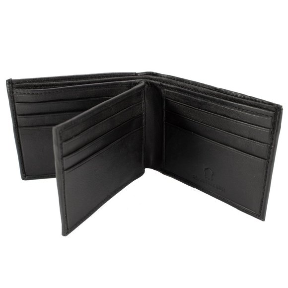 Men Bifold Lambskin Leather Black Wallet - Picture 2 of 16